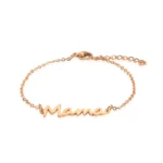 Bracelet en acier inoxydable doré “Mama” pour la fête des mères 6