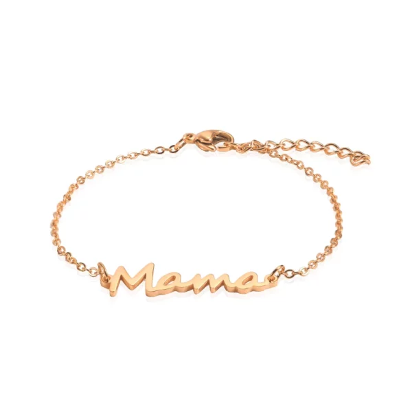 Bracelet en acier inoxydable doré “Mama” pour la fête des mères 6